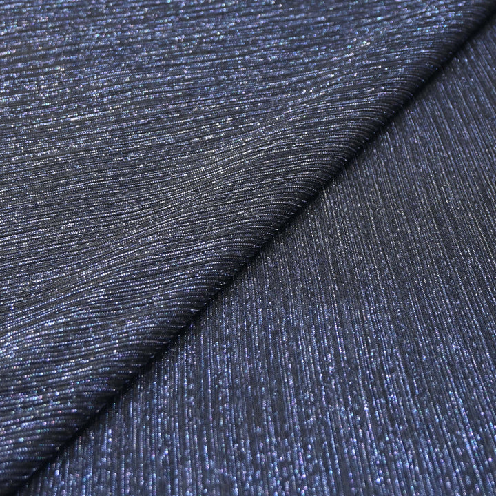 Midnight Blue Crinkled Moonlight Fabric