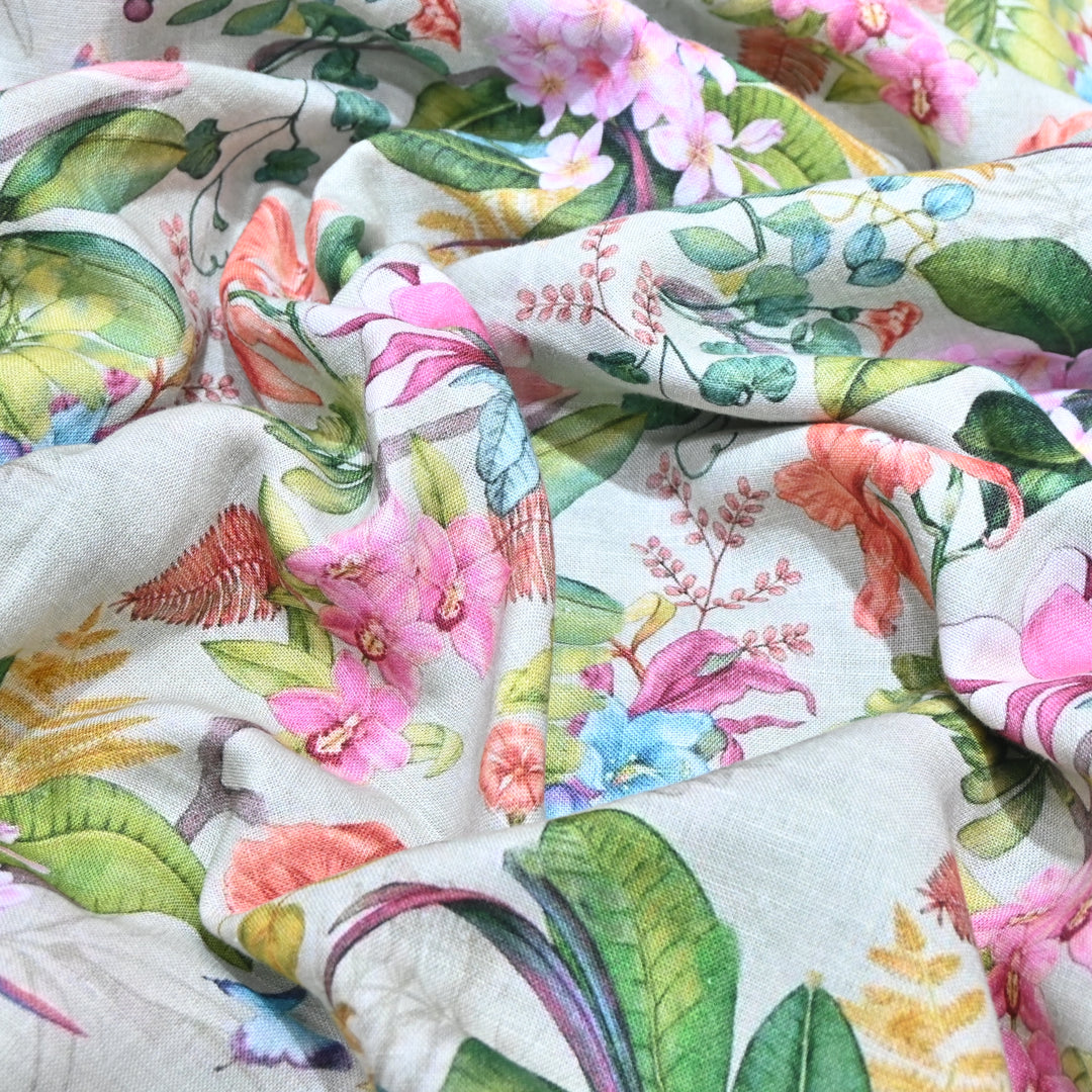 PREMIUM PURE LINEN DIGITAL PRINT FABRIC- LIN054- 01