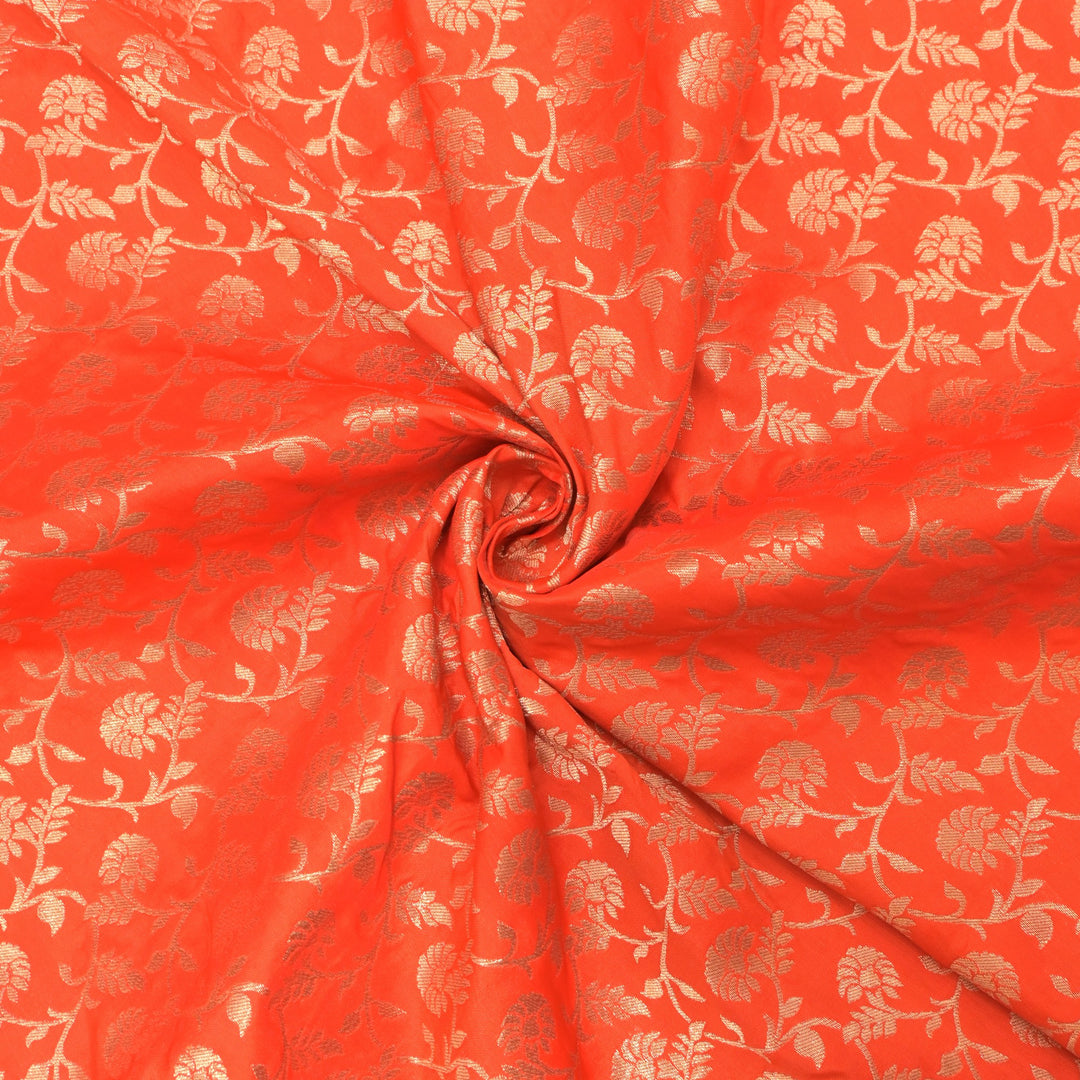 Semi Katan Silk Zari Jaal Brocade Fabrics