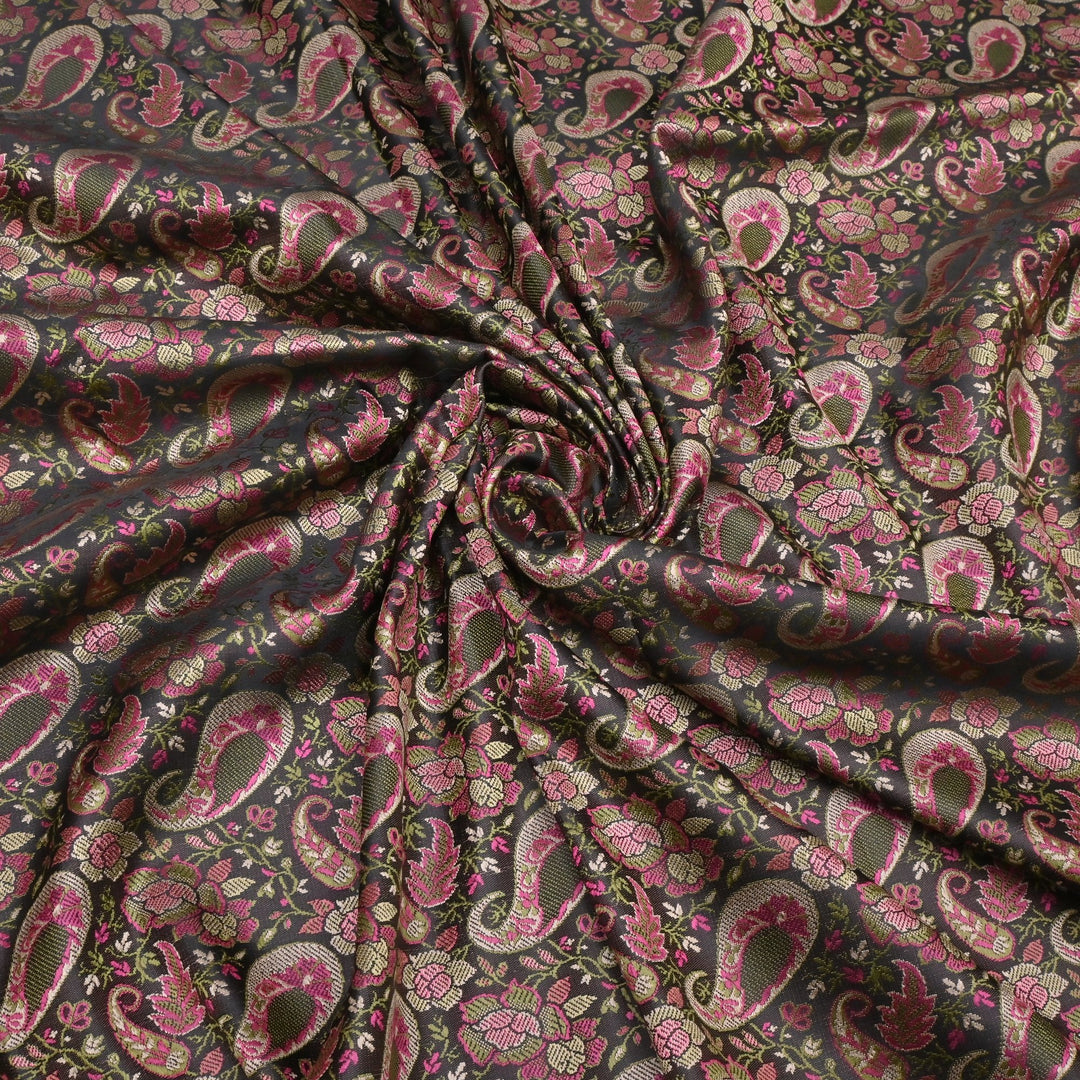 Satin Zari Tehra Brocade Fabrics