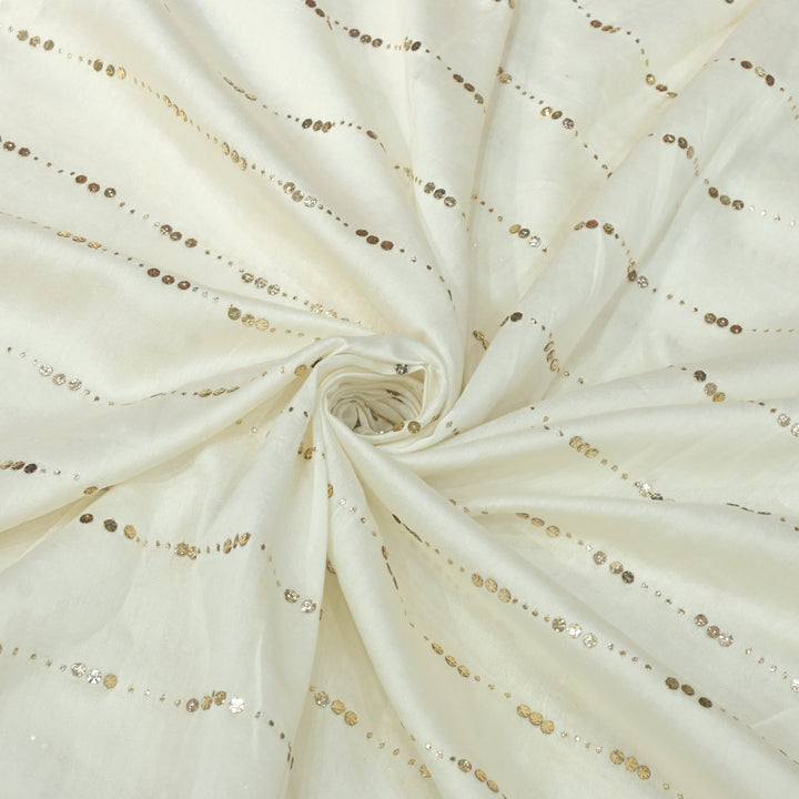 Pure Chanderi Mukaish Hand Work Fabrics