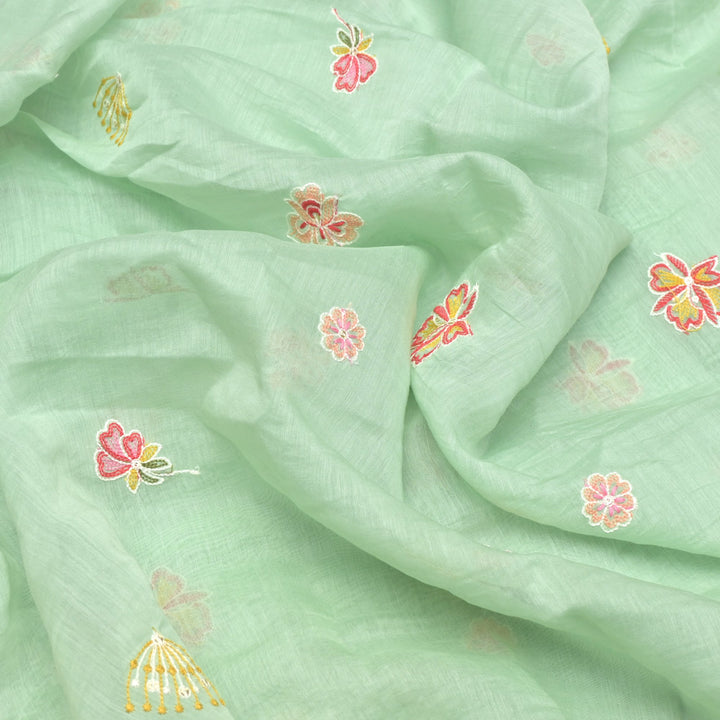 Chanderi Thread With Sequins Embroidery Fabrics