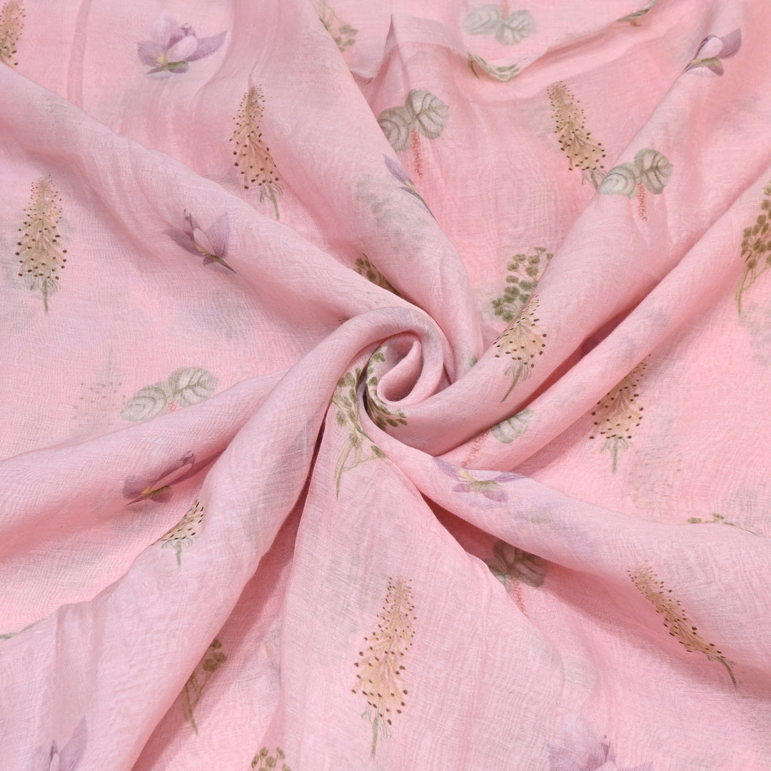 Mul Chanderi Digital Print Fabric - Soft Lightweight Designer Fabric GT0185-1f