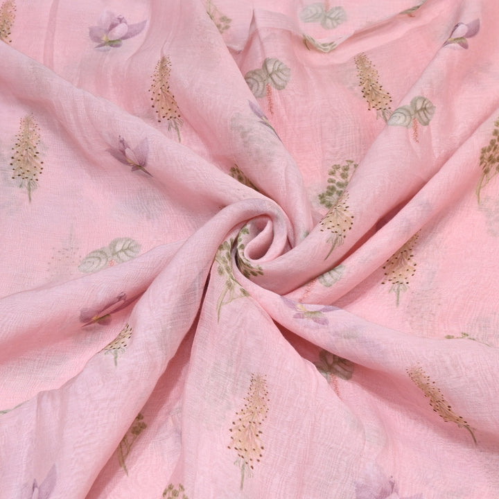 Mul Chanderi Digital Print Fabric - Soft Lightweight Designer Fabric GT0185-1f