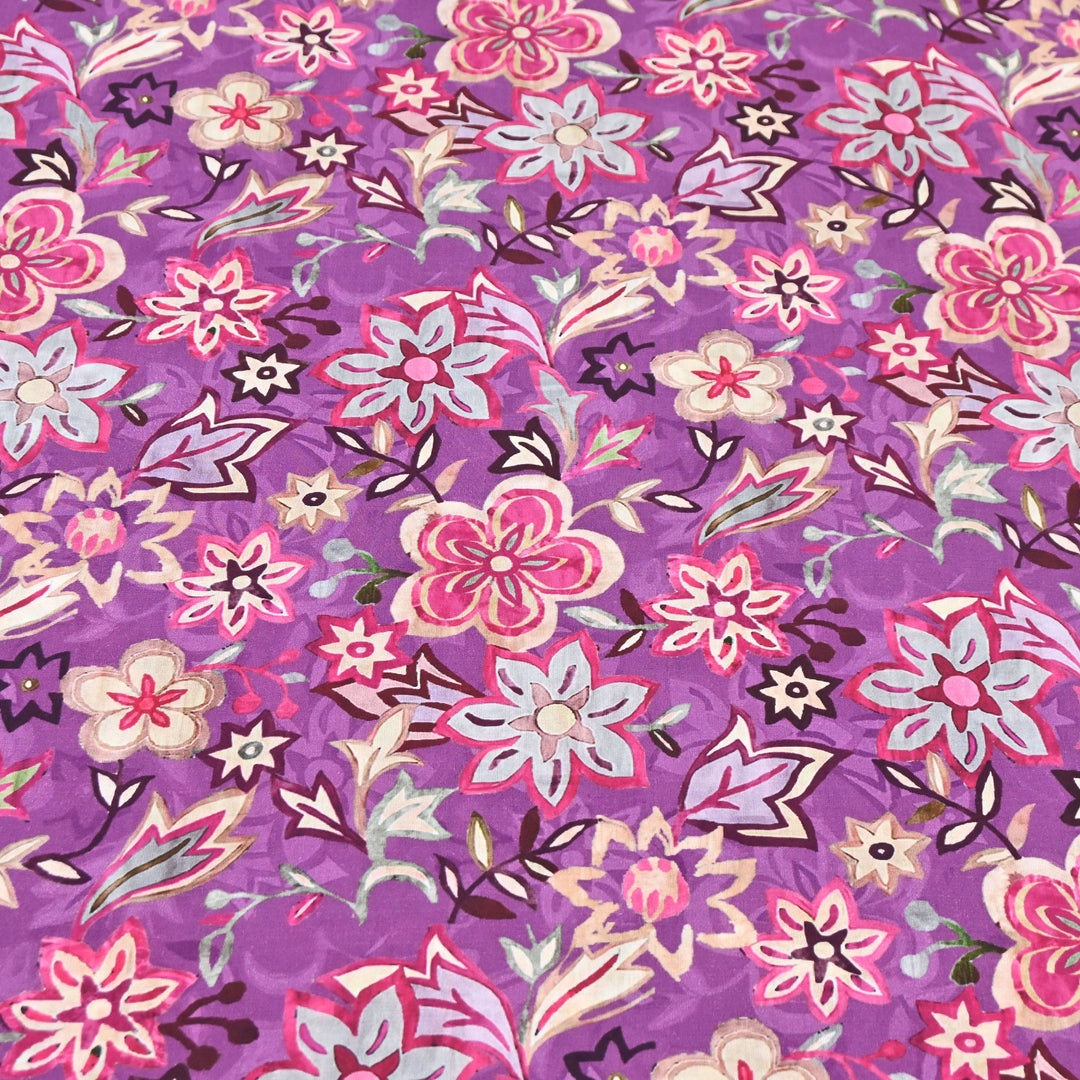 Purple Omura Cotton Floral Print