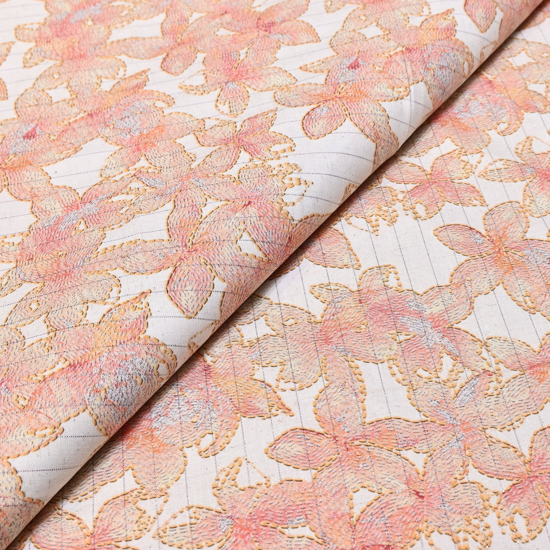 Cotton Linen Lurex Digital Print Fabric – Premium Designer Summer Fabric- BYP125-5