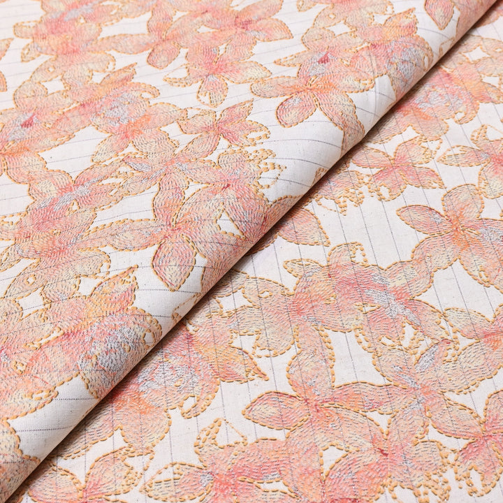 Cotton Linen Lurex Digital Print Fabric – Premium Designer Summer Fabric- BYP125-5