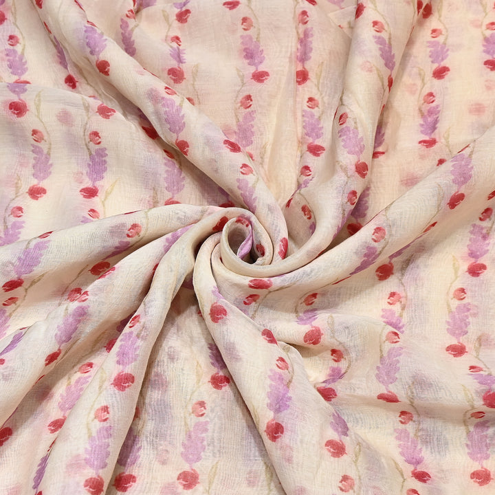 Mul Chanderi Digital Print Fabric - Soft Lightweight Designer Fabric GT0185-1N