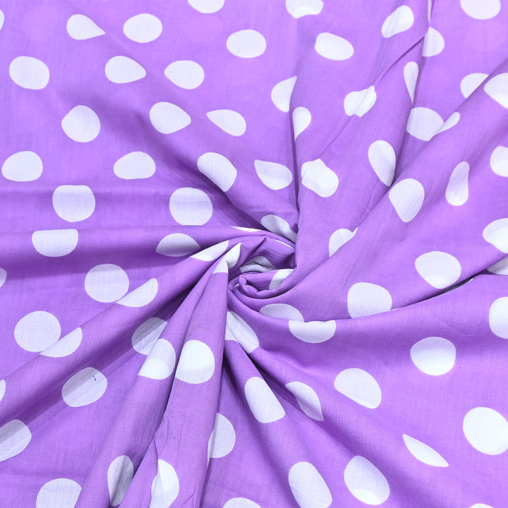 Premium Cotton Polka Dot Printed Fabric - Soft Breathable Designer Cotton Fabric - 000350-1g