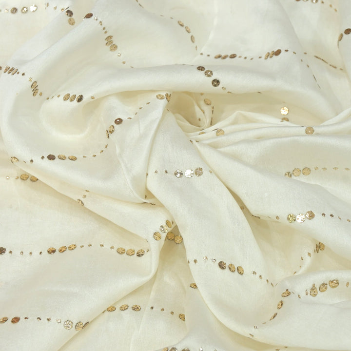 Pure Chanderi Mukaish Hand Work Fabrics