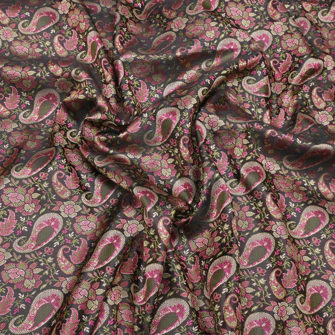 Satin Zari Tehra Brocade Fabrics