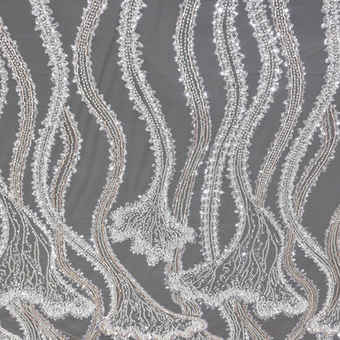 Beautiful Imported Net Cut Dana Sequins Embroidery Fabrics