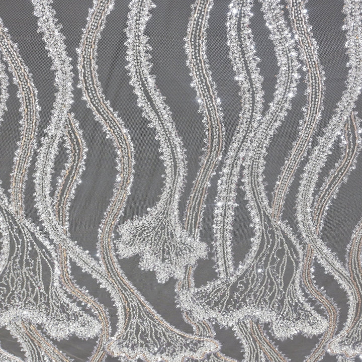 Beautiful Imported Net Cut Dana Sequins Embroidery Fabrics