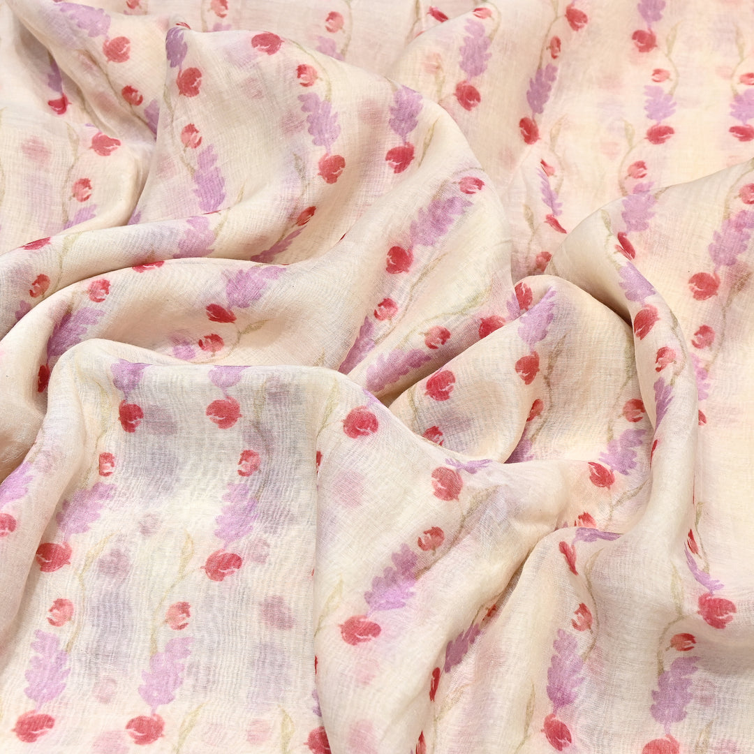 Mul Chanderi Digital Print Fabric - Soft Lightweight Designer Fabric GT0185-1N