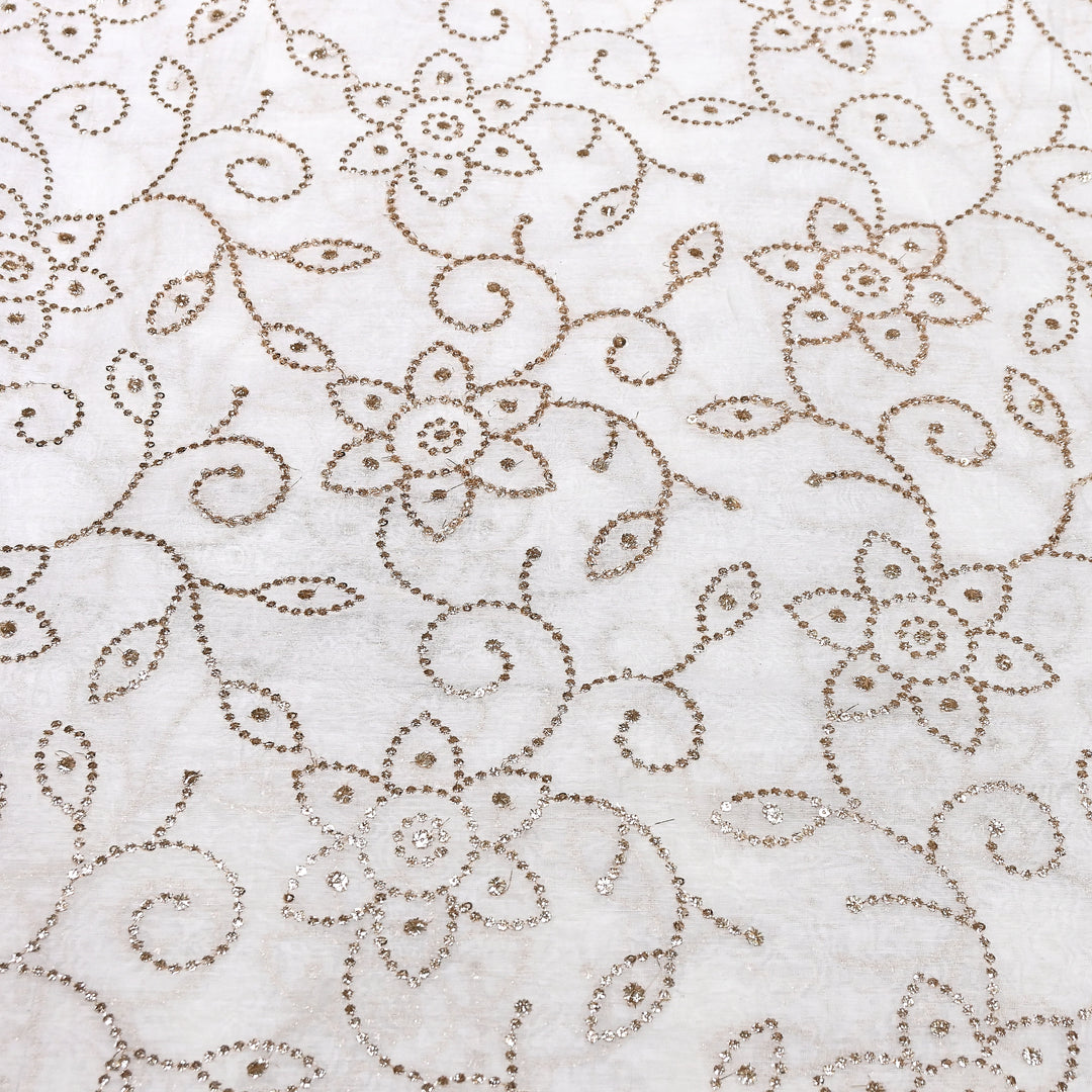 Designer Dyeable Mul Chanderi Fabric with Zari Sequins Embroidery - GT853216