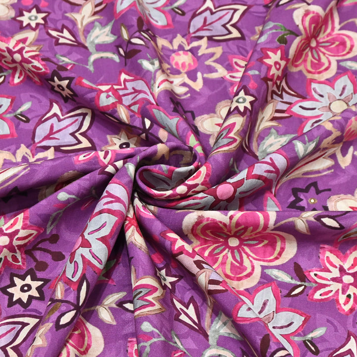 Purple Omura Cotton Floral Print