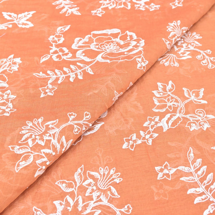 Dyed Mul Chanderi Sequins Embroidery Fabrics