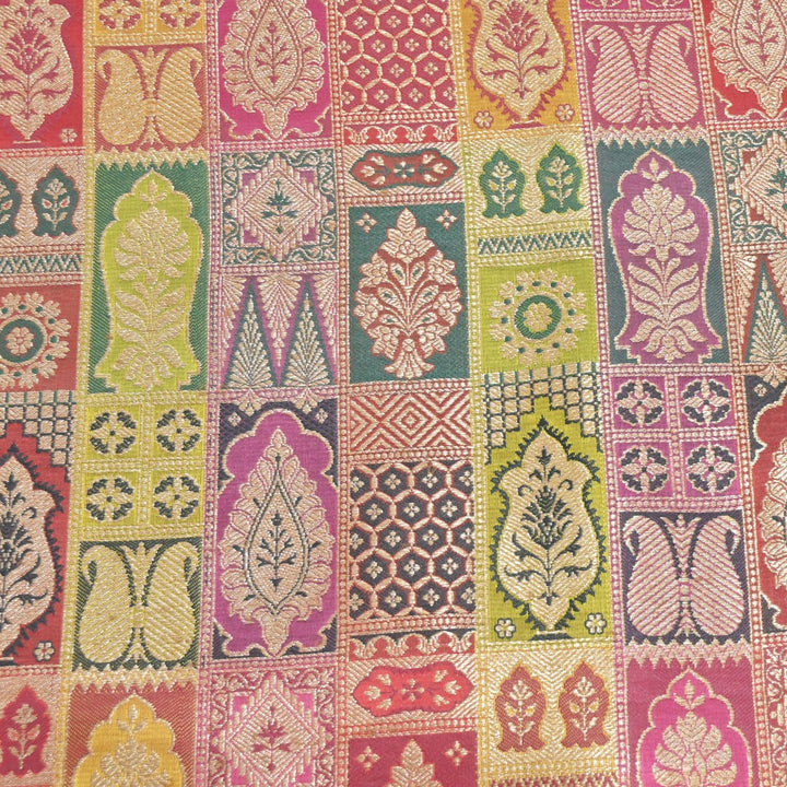 Multi Colour Rangoli Brocade Fabrics