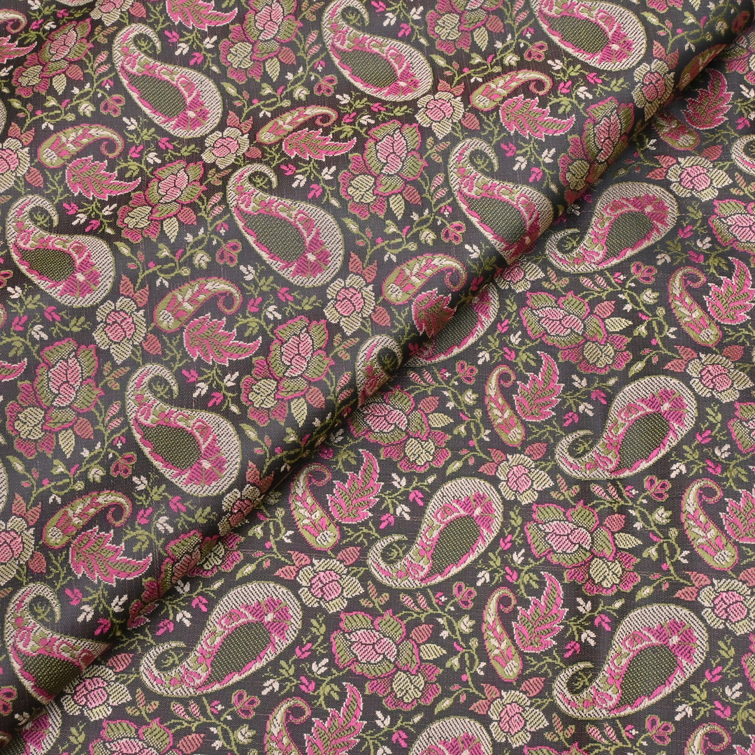 Satin Zari Tehra Brocade Fabrics