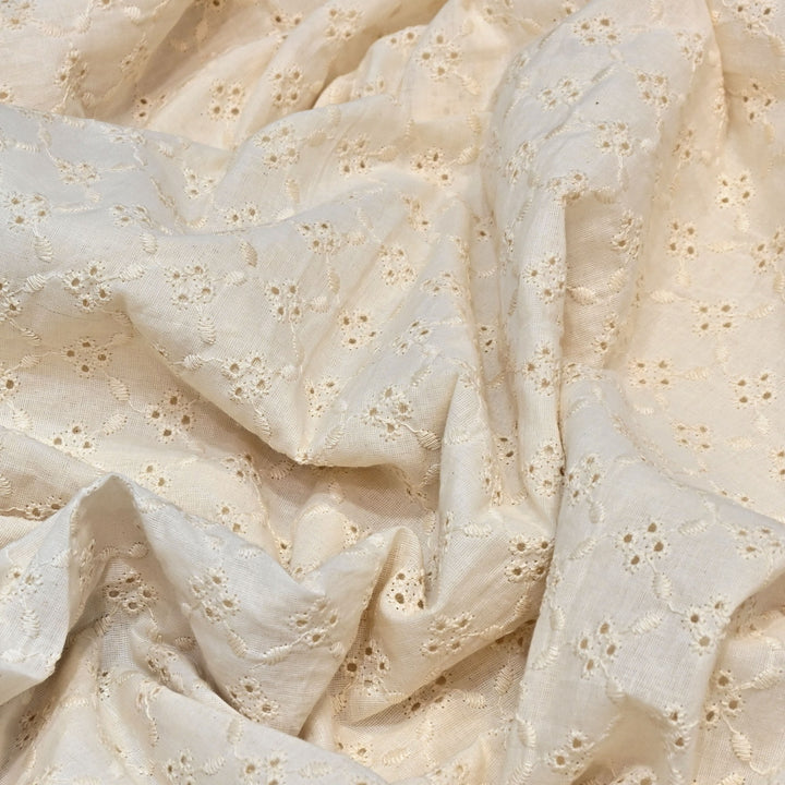 Kora Cotton Cutwork Chikankari Embroidery Fabric DF0130-2