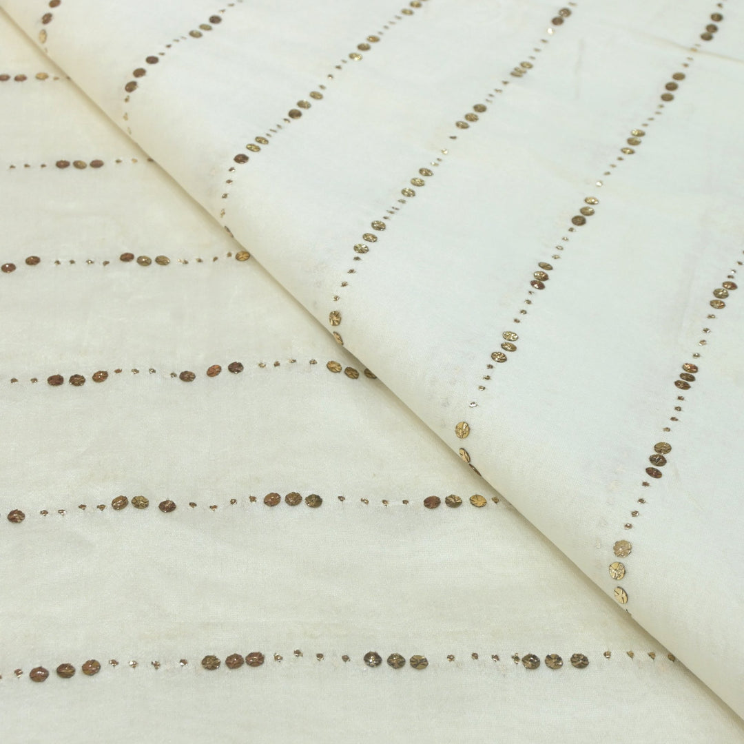 Pure Chanderi Mukaish Hand Work Fabrics