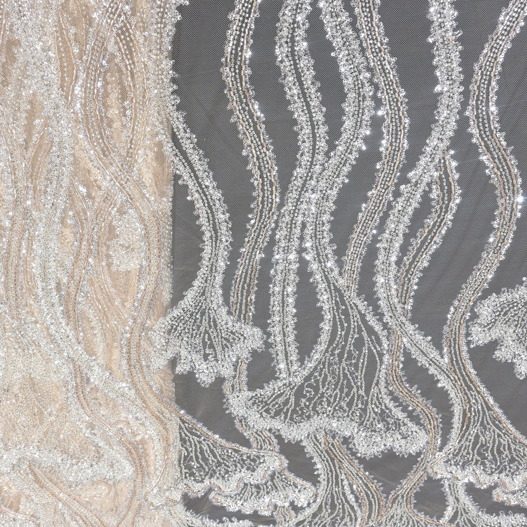 Beautiful Imported Net Cut Dana Sequins Embroidery Fabrics