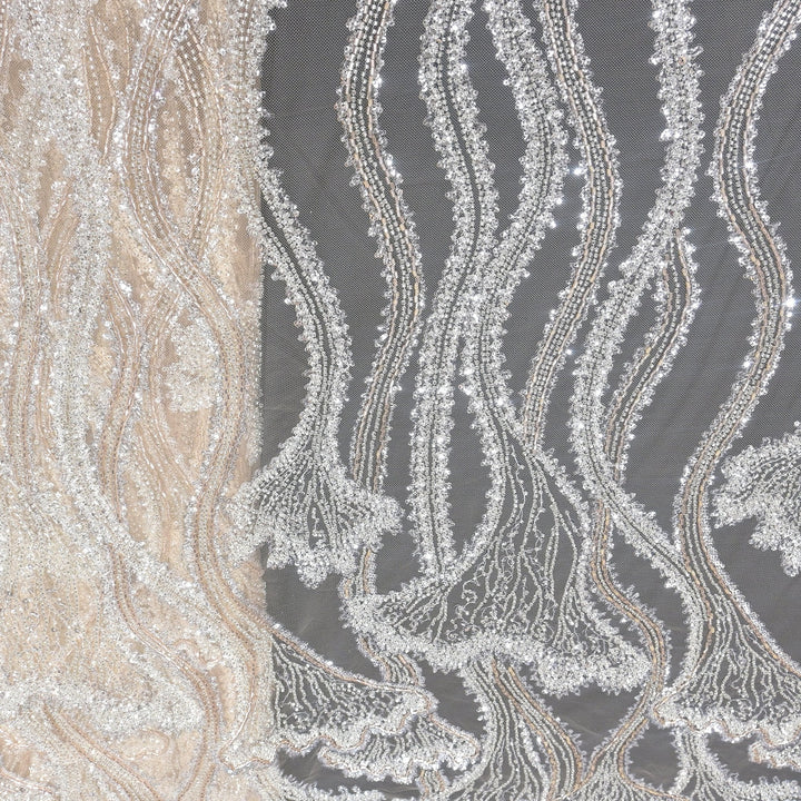 Beautiful Imported Net Cut Dana Sequins Embroidery Fabrics