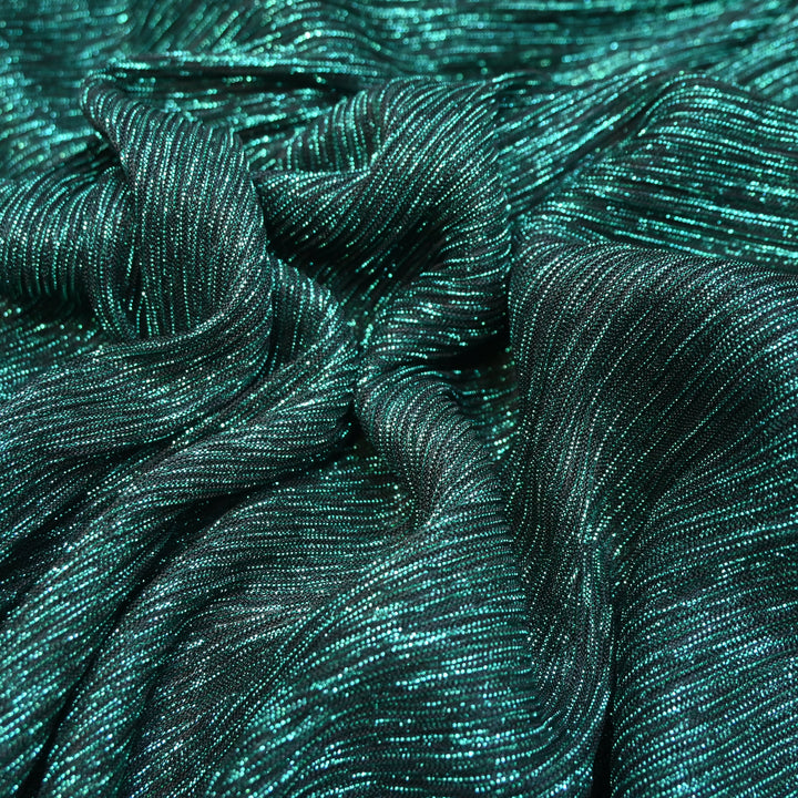 Teal Green Crinkled Moonlight Fabric