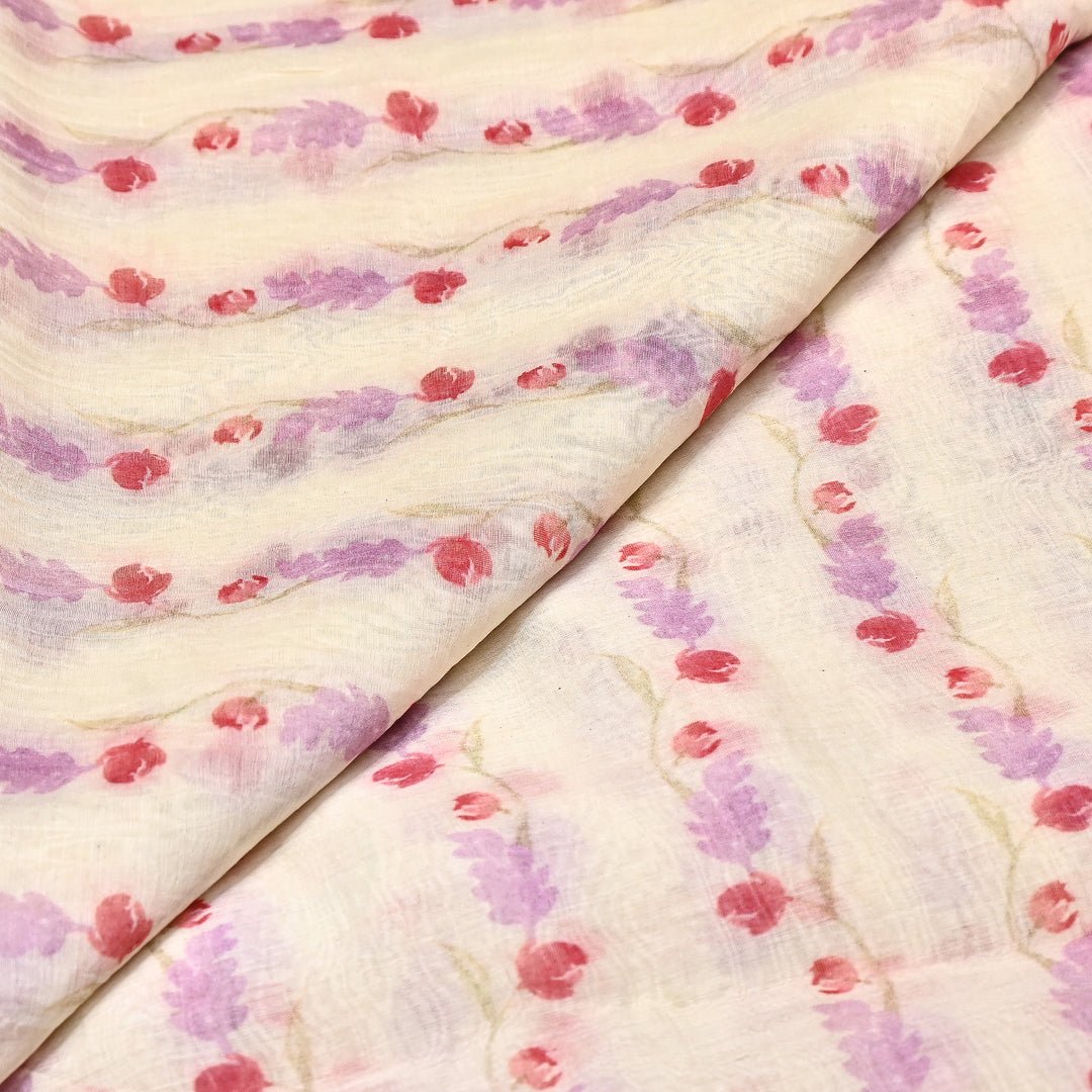 Mul Chanderi Digital Print Fabric - Soft Lightweight Designer Fabric GT0185-1N