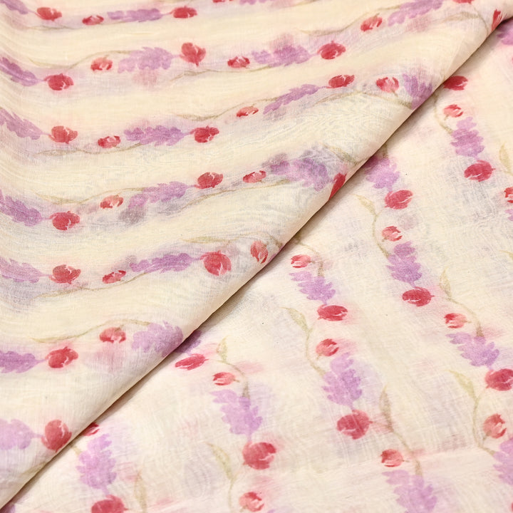 Mul Chanderi Digital Print Fabric - Soft Lightweight Designer Fabric GT0185-1N