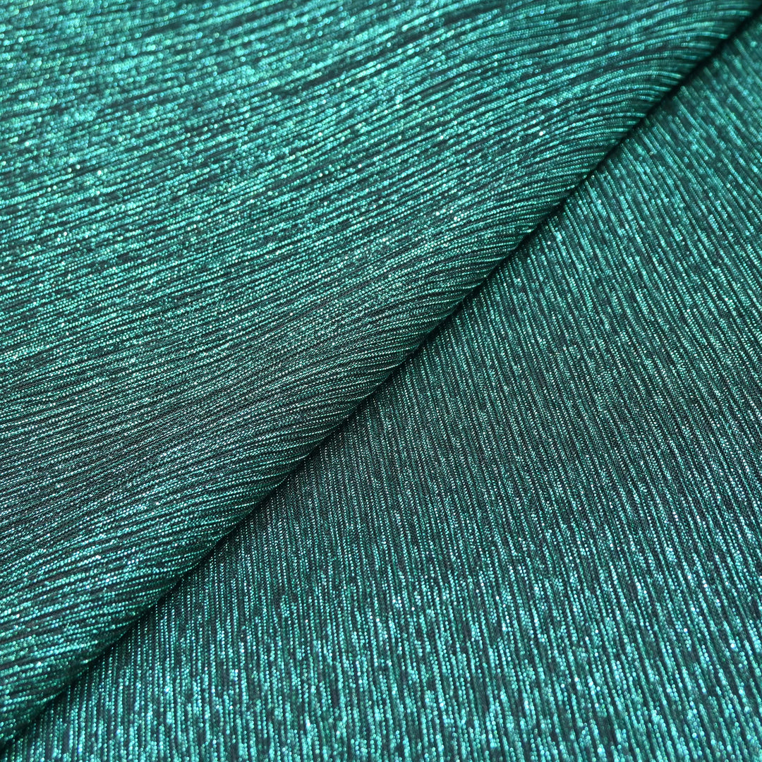 Teal Green Crinkled Moonlight Fabric