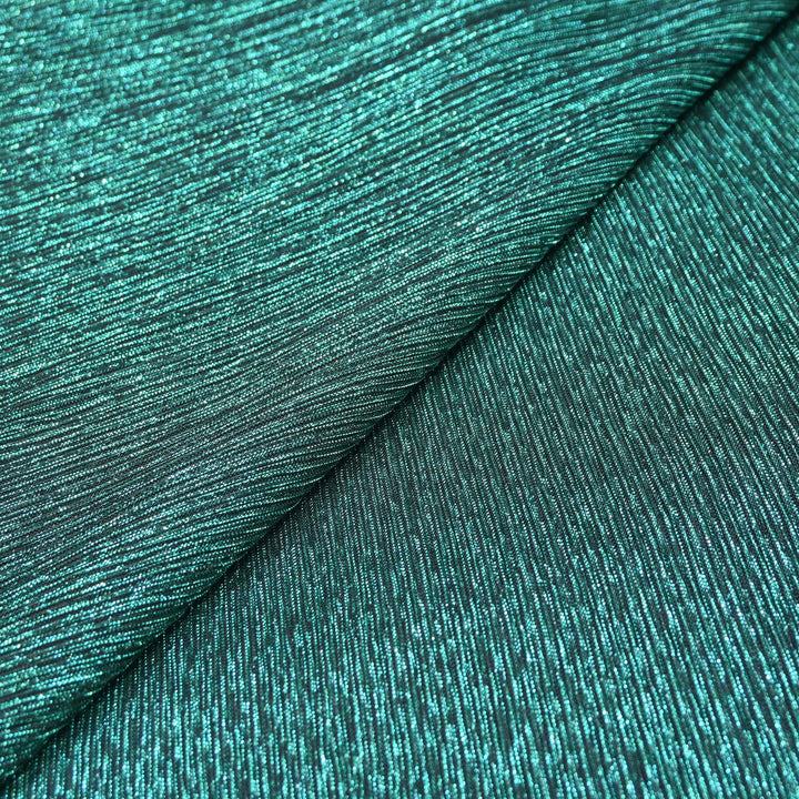 Teal Green Crinkled Moonlight Fabric