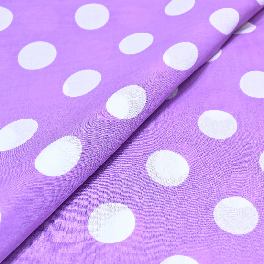 Premium Cotton Polka Dot Printed Fabric - Soft Breathable Designer Cotton Fabric - 000350-1g