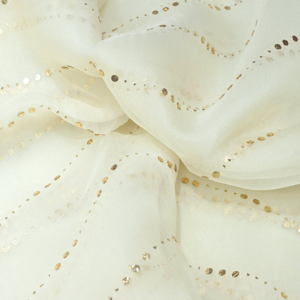 28gm Organza Mukaish Hand Work Fabrics