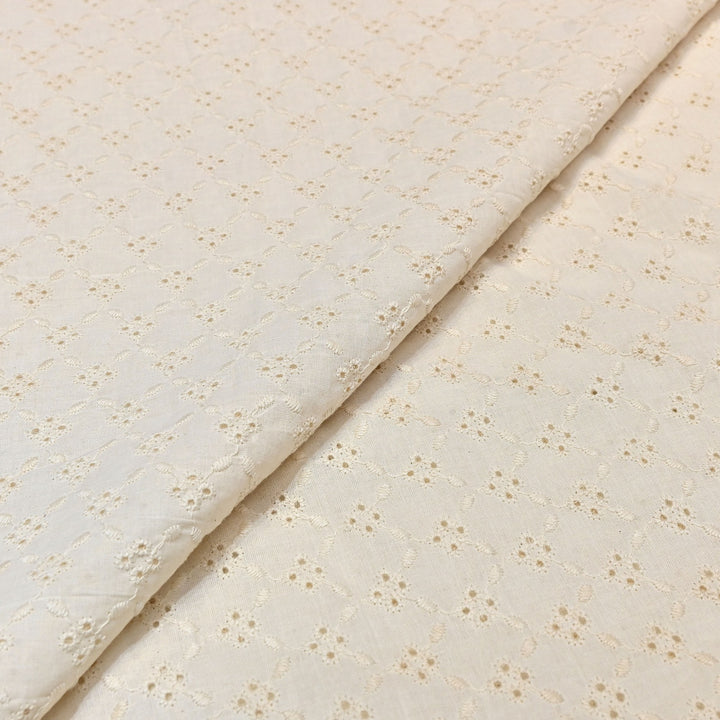 Kora Cotton Cutwork Chikankari Embroidery Fabric DF0130-2