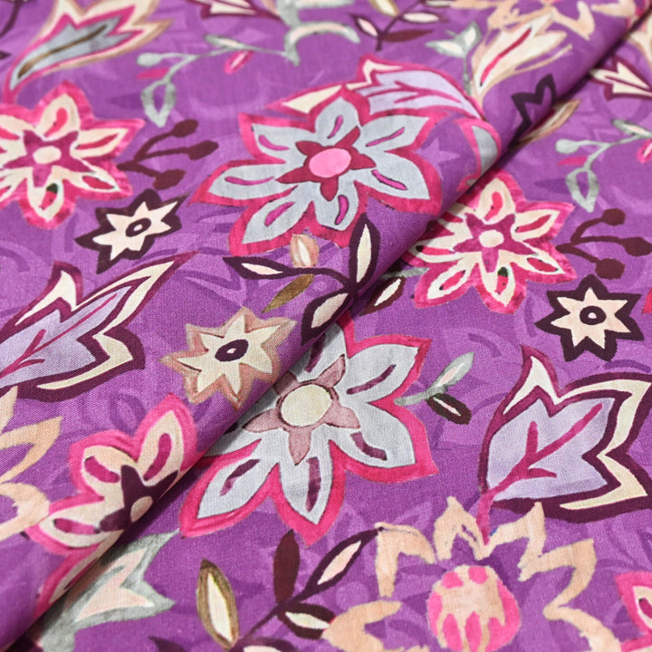 Purple Omura Cotton Floral Print
