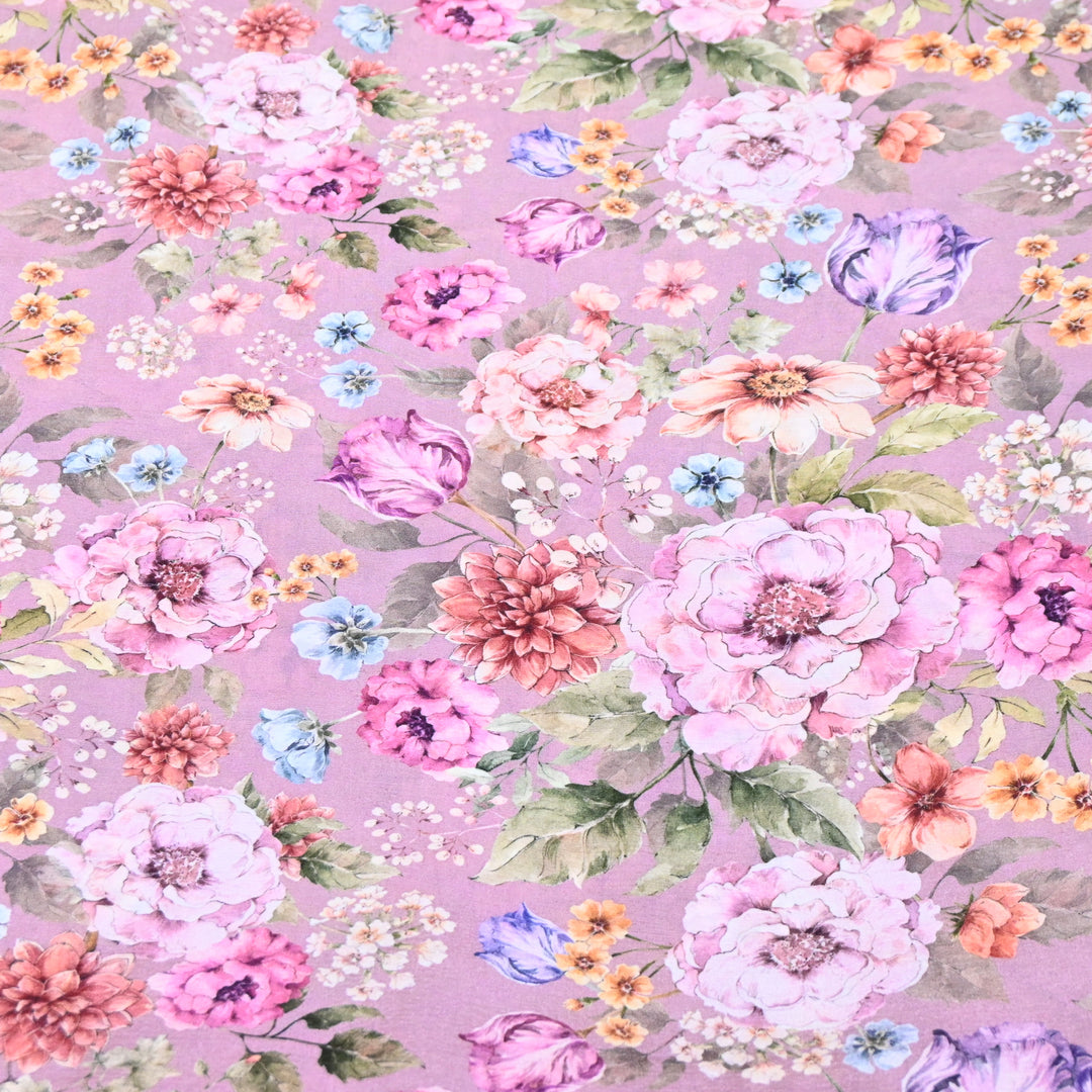 Multicolor Muslin Digital Print Fabric-000844-5