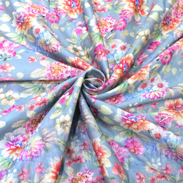 Silk Chanderi Digital Print Fabrics