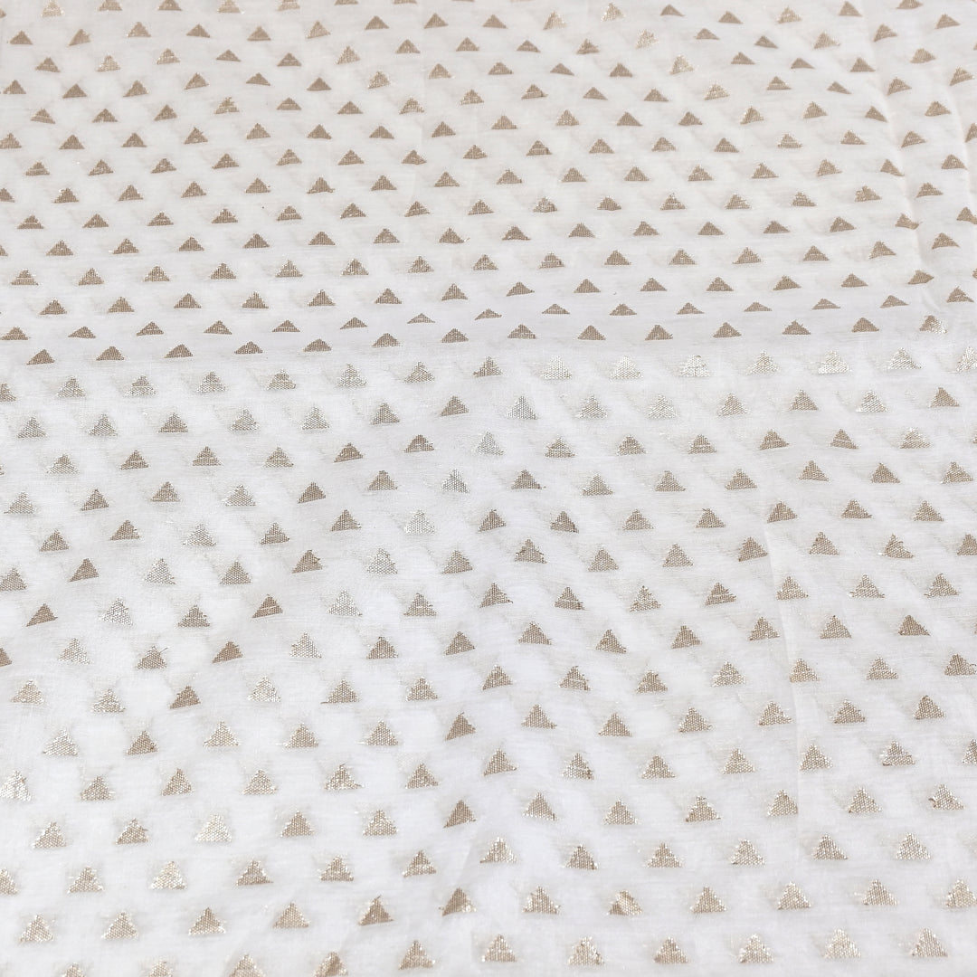 Banarasi Chanderi Gold Mat Zari Fabric – Premium Designer Ethnic Wear Fabric 000313-16