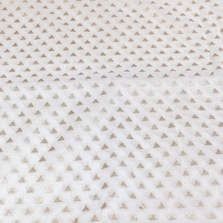 Banarasi Chanderi Gold Mat Zari Fabric – Premium Designer Ethnic Wear Fabric 000313-16