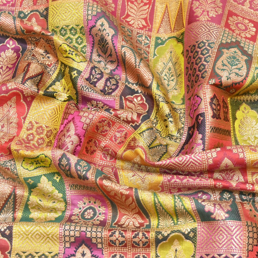 Multi Colour Rangoli Brocade Fabrics