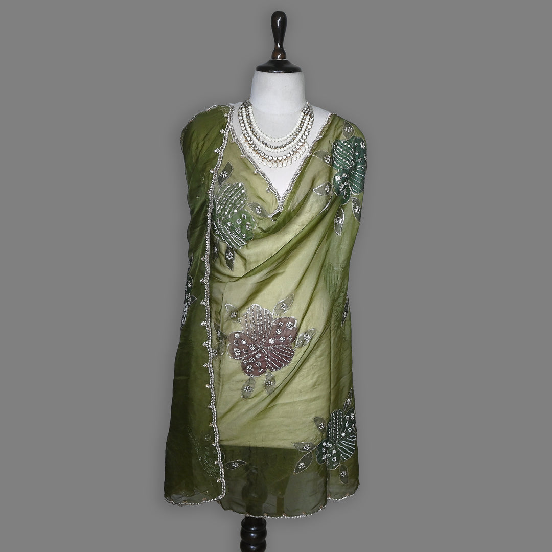 Organza Moti & Sequence Embroidery Dupatta – Elegant Ethnic Dupatta for Women- DI0780-6