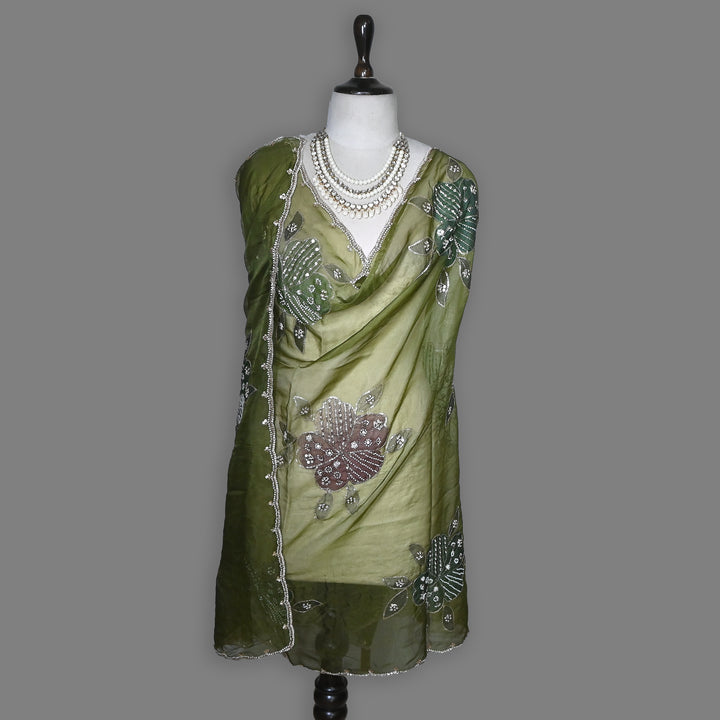 Organza Moti & Sequence Embroidery Dupatta – Elegant Ethnic Dupatta for Women- DI0780-6