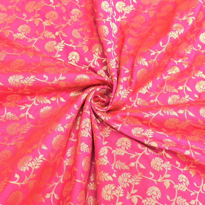 Semi Katan Silk Zari Jaal Brocade Fabrics