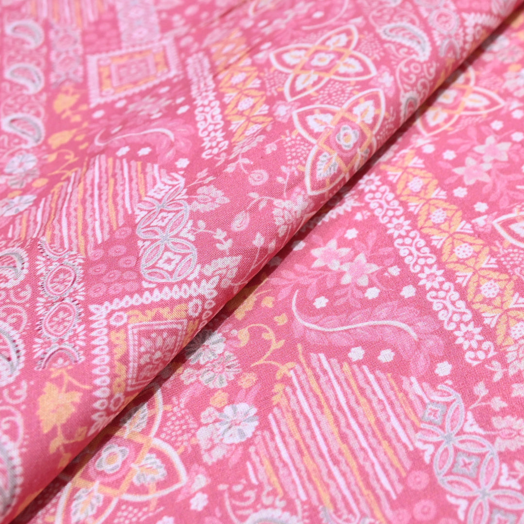 Pink Italian Lawn Print Fabric