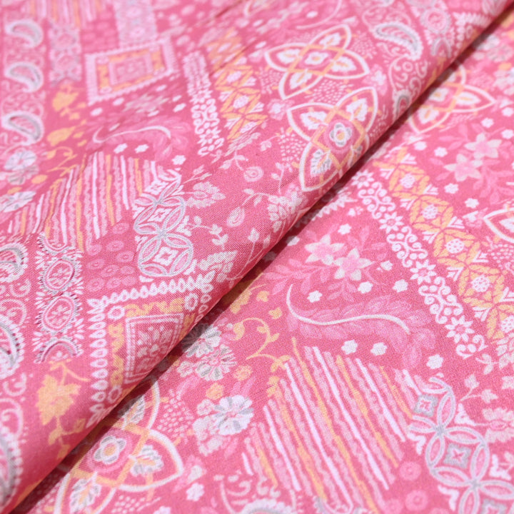 Pink Italian Lawn Print Fabric