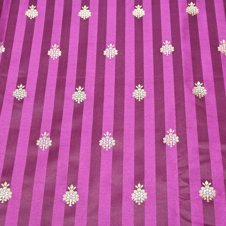 Plum Mina Zari Brocade Fabric