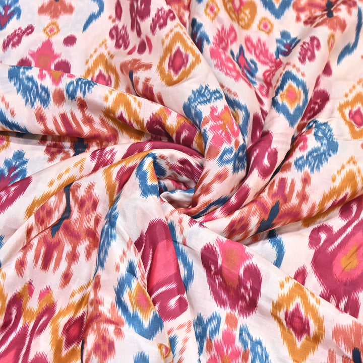 Multicolor Muslin Digital Print Fabric-KTP44-15