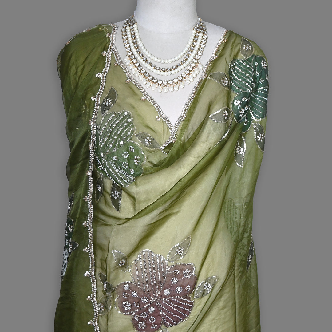 Organza Moti & Sequence Embroidery Dupatta – Elegant Ethnic Dupatta for Women- DI0780-6