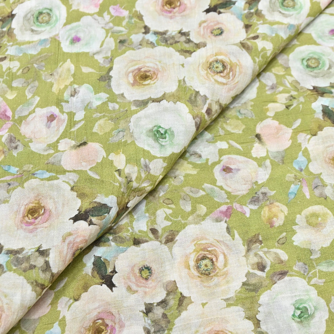 Elegant Crush Chanderi Digital Print Fabrics-UF0208-2